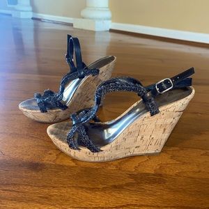 carlos by Carlos Santana black and cork wedges